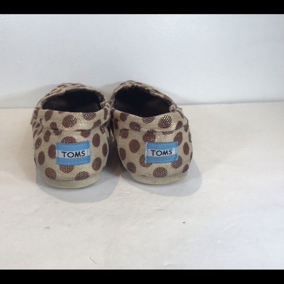 TOMS POLKA DOT METALLIC SLIP ON FLATS SZ 7.5 - Picture 11 of 12